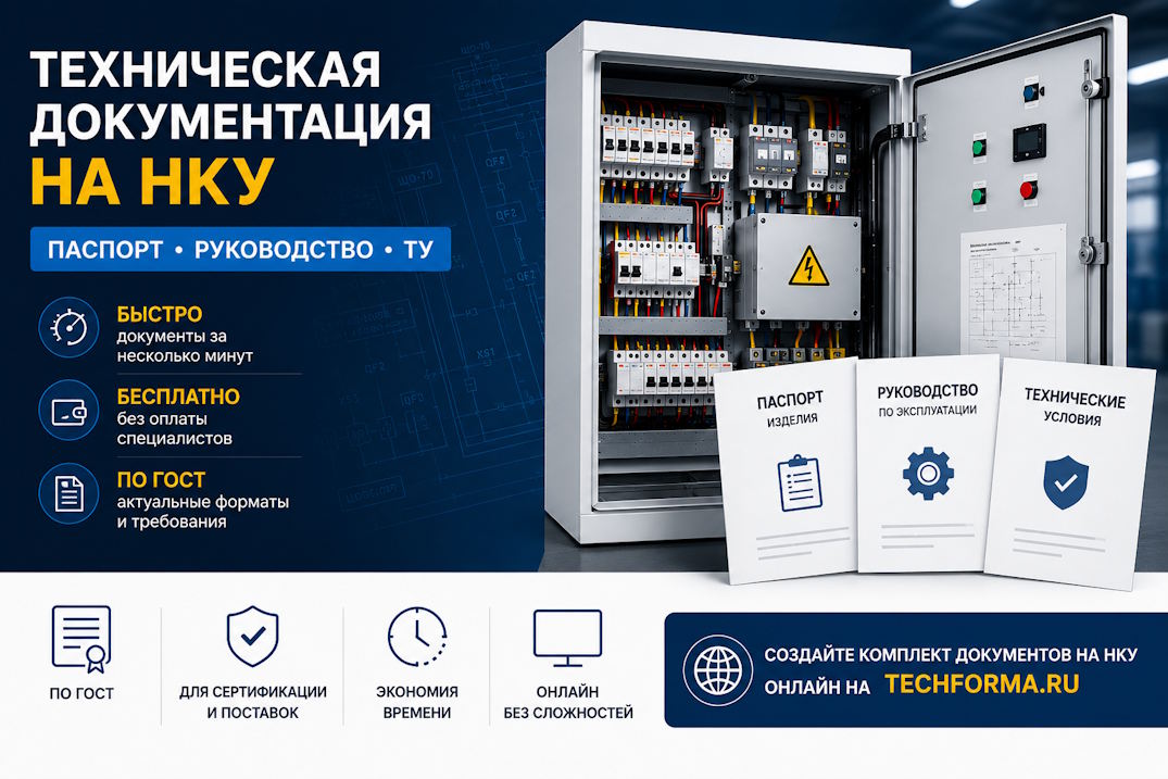 Техническая документация на НКУ разработку онлайн быстро