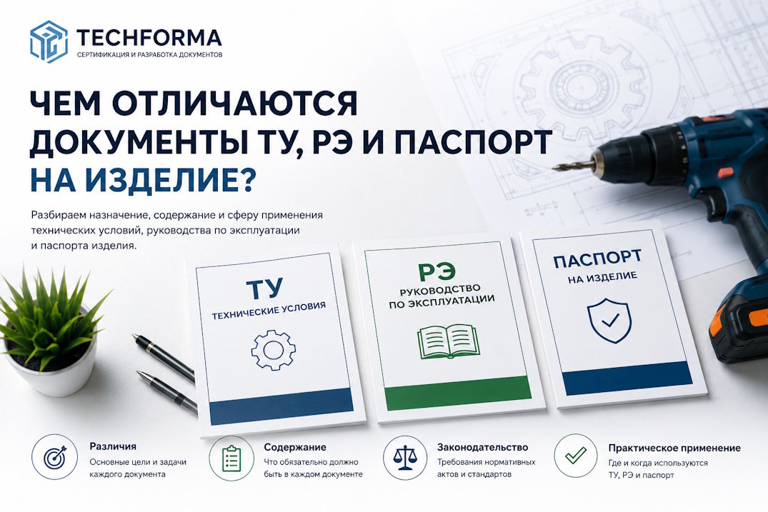 Отличия документов друг от друга ТУ, РЭ и паспорт